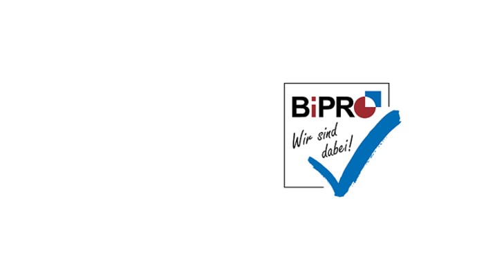 Logo von BiPRO, wir sind dabei.